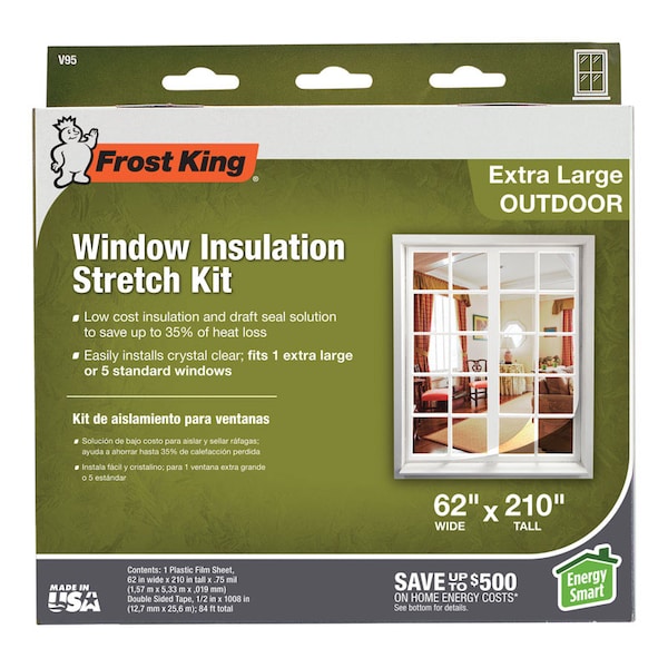 Frost King Frost King Clear Stretch Outdoor Window Film Insulator Kit 62 in. W X 210 in. L V95H - main